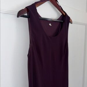 Elegant Deep Plum Sleeveless Dress